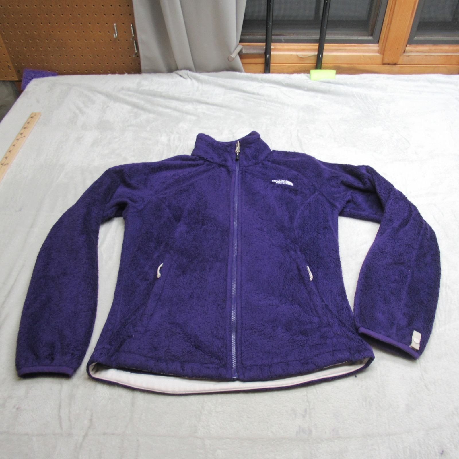 North Face Osito Jacket Women Small Purple Fuzzy Fleece Full Zip Hike Super Soft